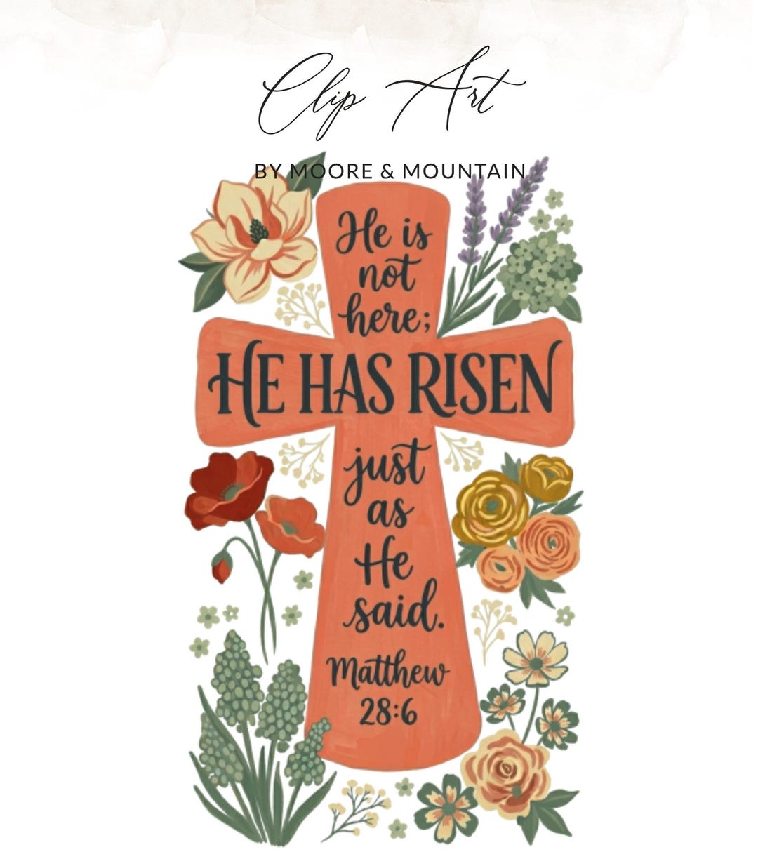 Easter He is Risen Matthew 28:6 SVG PNG, Bible Verse Christian Cross ...