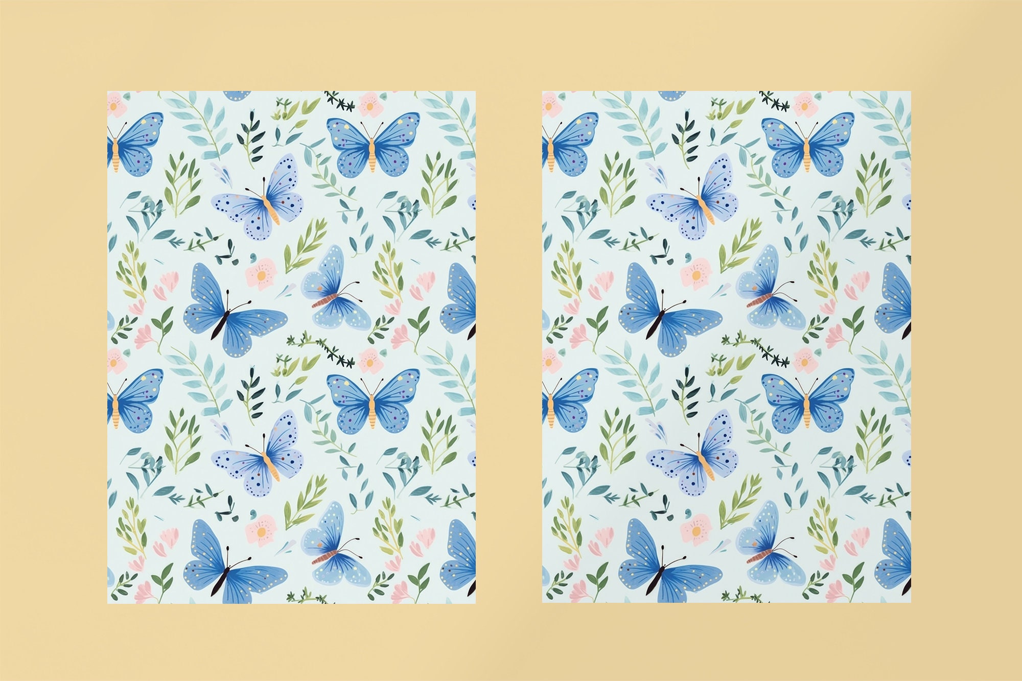 Blue Butterfly Seamless Background Pattern Blue Butterflies Repeating ...