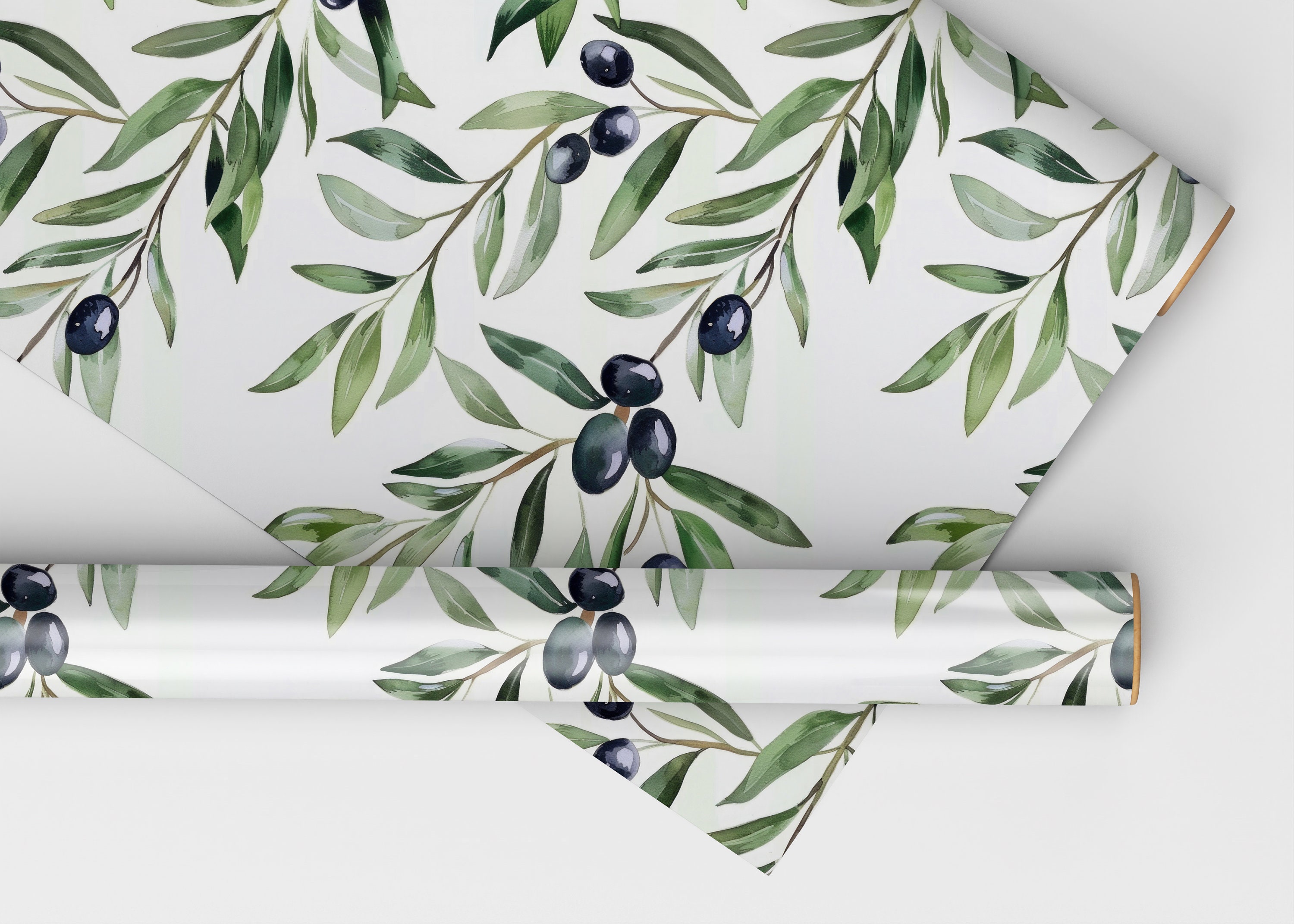 Olive Branch Seamless Pattern Watercolor Olive Branch Black Olives ...
