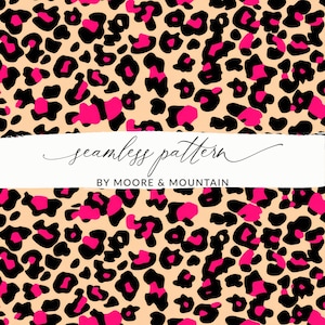 Pink Cheetah Print Seamless Pattern, Girly Animal Print Background Seamless Digital Paper for Commercial Use Cheetah Print Pattern