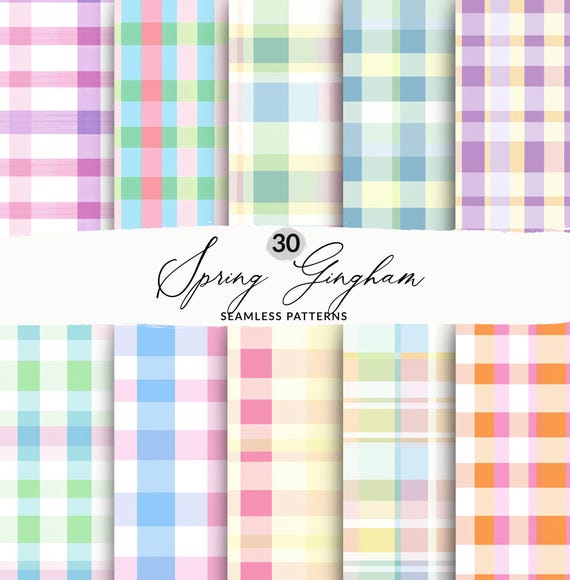 Pastel Gingham Patterns Gingham Plaid, Pastel Pink Seamless Repeat