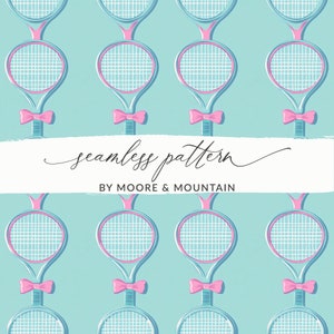 Seamless Pickleball Patern, Preppy Tennis Background Seamless Tennis Pattern PNG Digital Paper Commercial Use