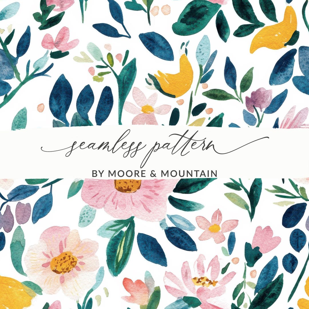Cute Light Pink Daisy Floral Field Pattern JPEG Seamless Spring ...