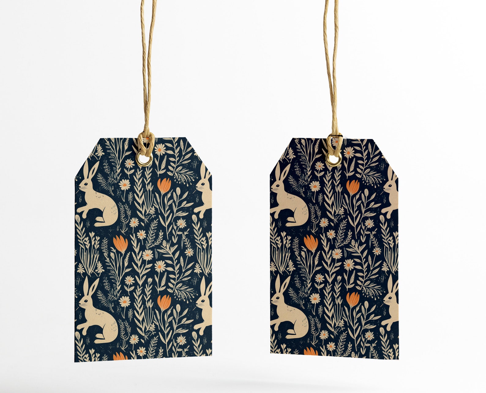 Navy Blue Rabbit Background, Repeating Rabbit Design for Fabric ...