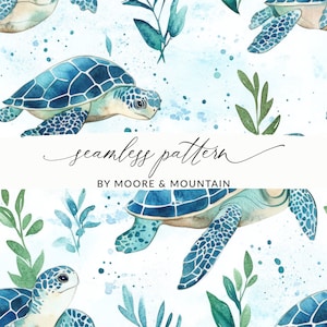 Naadloos zeeschildpadpatroon, achtergrondpatroon zeeschildpadden aquarel zeeschildpaddenpatroon herhalende zeeschildpadden png