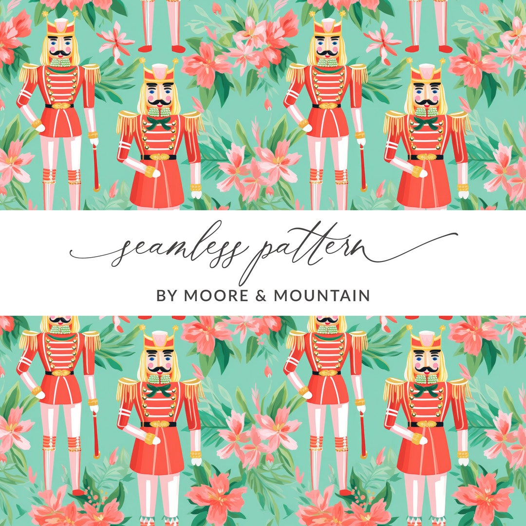 Christmas Seamless Nutcracker Pattern, Watercolor Nutcracker Digital ...