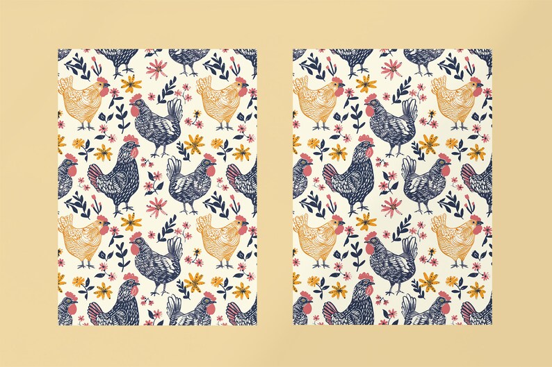 Seamless Chickens Pattern, Cute Chickens Background, Homesteading ...