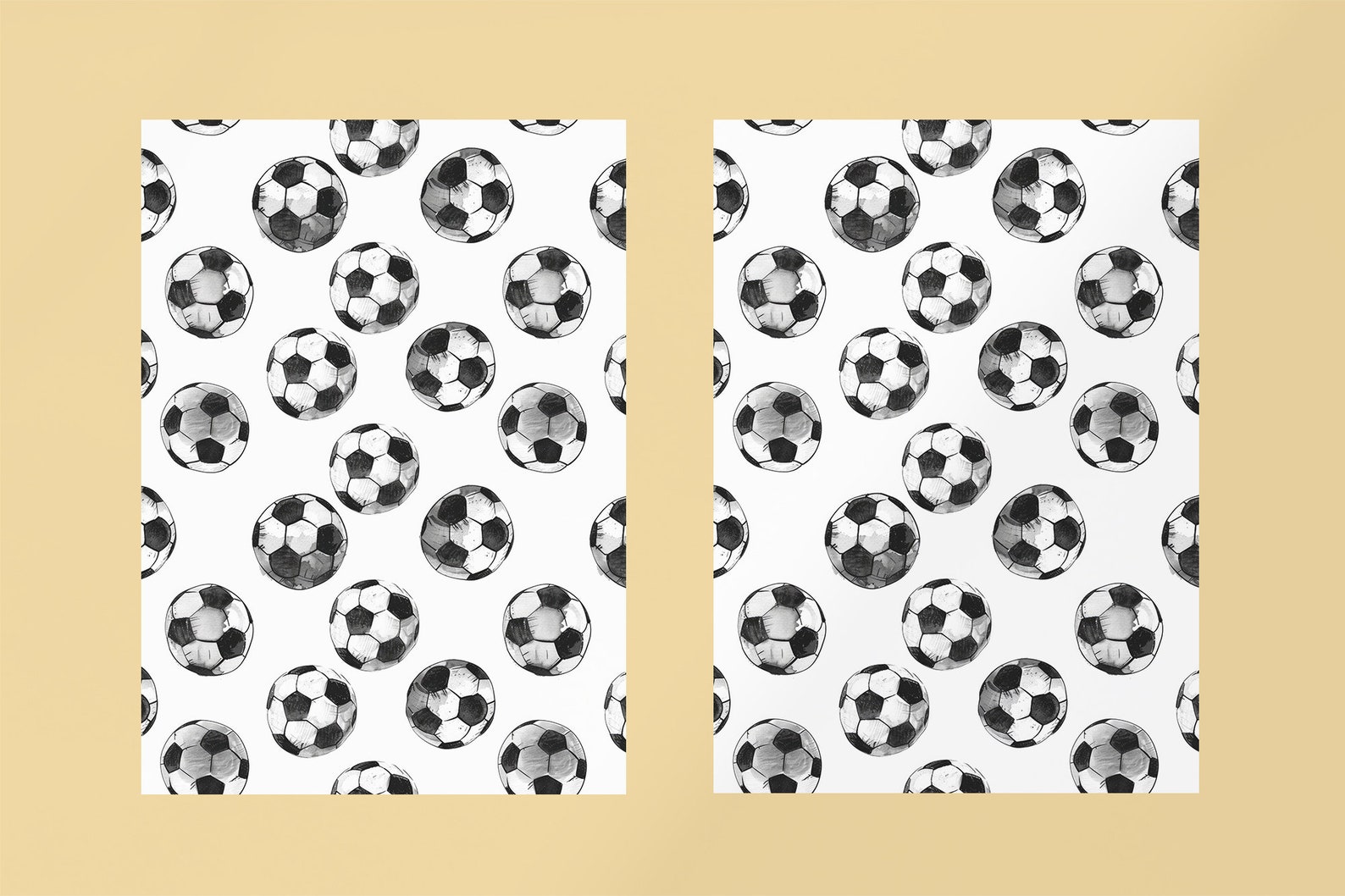 Seamless Soccer Ball Pattern, Digital Pattern Repeating Soccer Ball ...