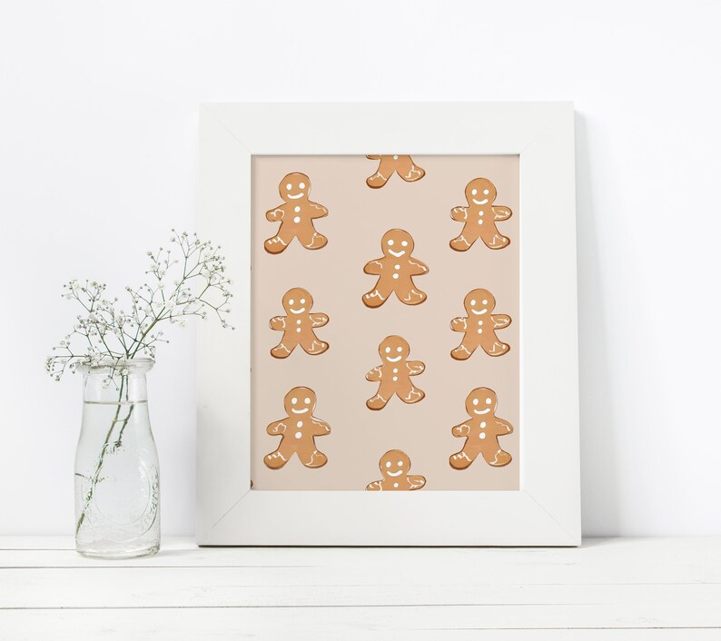 Seamless Gingerbread Man Pattern Brown Christmas Gingerbread Man ...