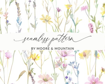Achtergrondpatroon pastel lentebloemen, naadloze lente bloemen achtergrond, aquarel pastel bloemen naadloze patroon, pastel lente pastel, pastel bloemen, lente, pastel png