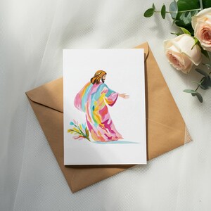 Colorful Jesus Art Print, Inspirational Christian Wall Decor, Religious Artwork, Unique Faith Gift, Pastel Jesus Painting, Watercolor, 8x10