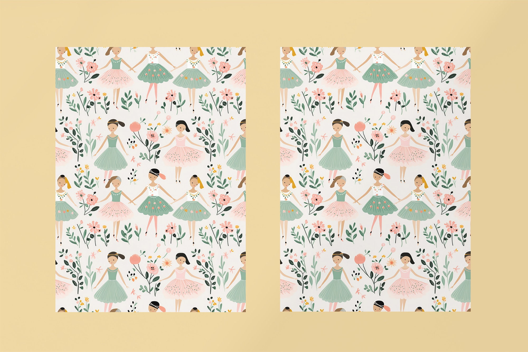 Seamless Dance Background Pattern, Seamless Ballerina Pattern, Cute ...
