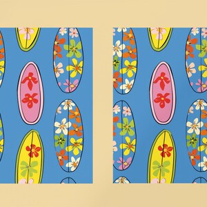 Surfboard Pattern Seamless Surfing Pattern Hawaiian Summer Vacation ...