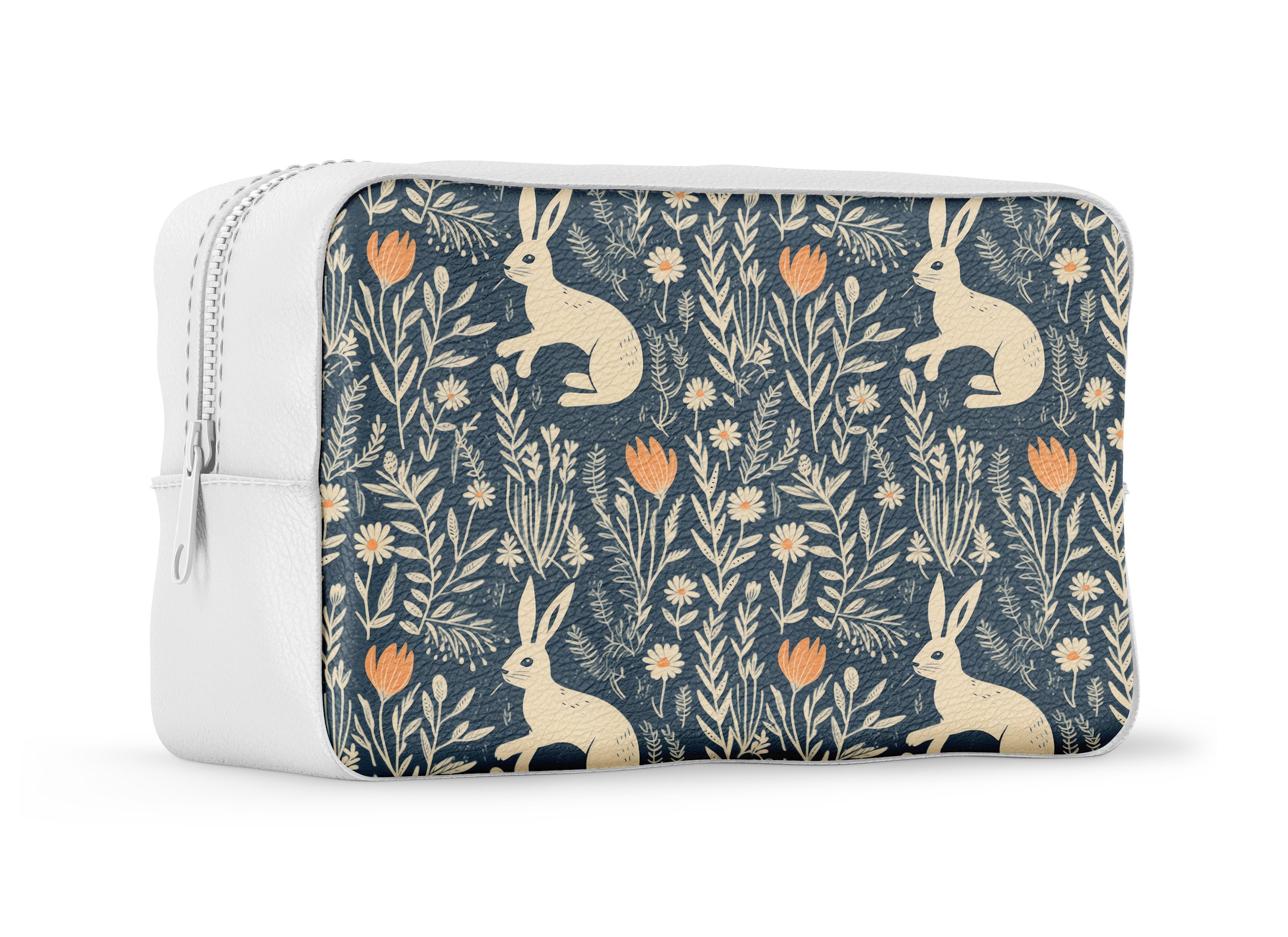 Navy Blue Rabbit Background, Repeating Rabbit Design for Fabric ...