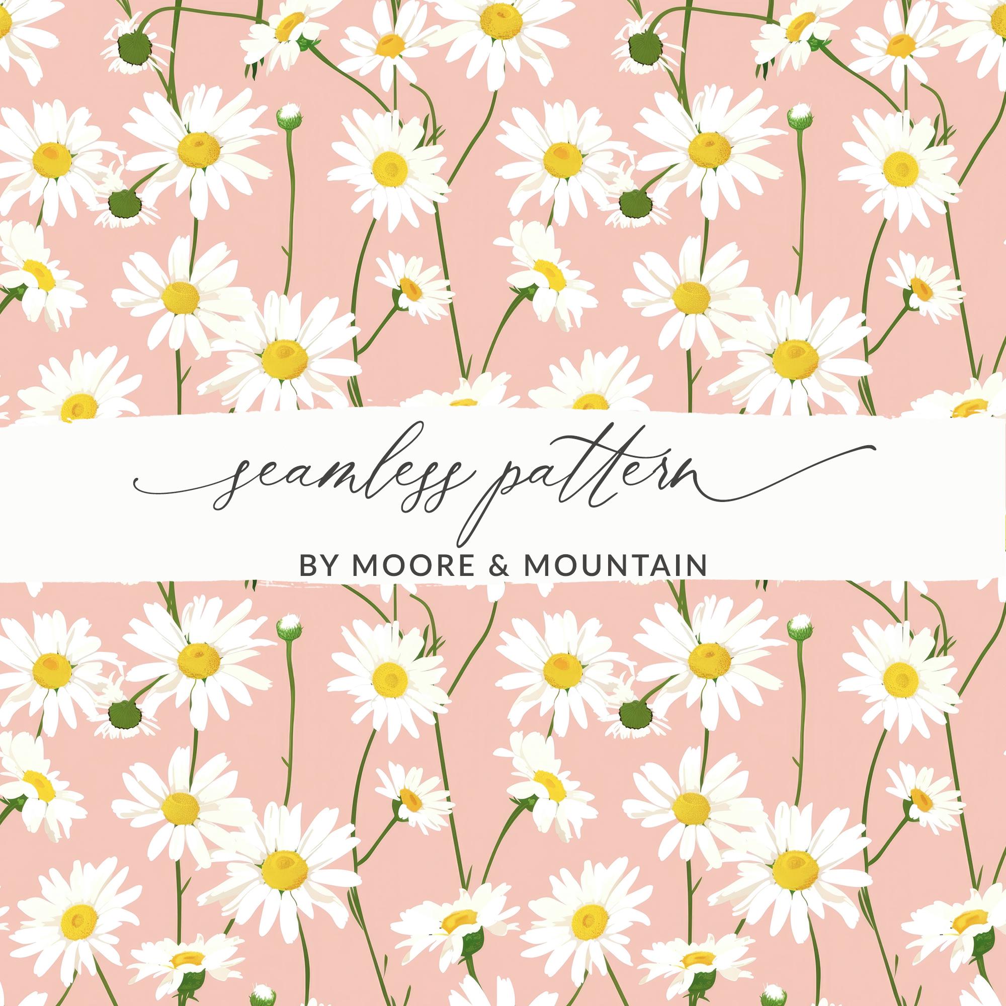 Light Pink Daisies Seamless Repeating Daisy Background Pattern