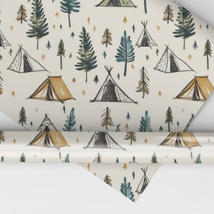 Seamless Camping Pattern, Camping Background, Camp Tent Seamless ...