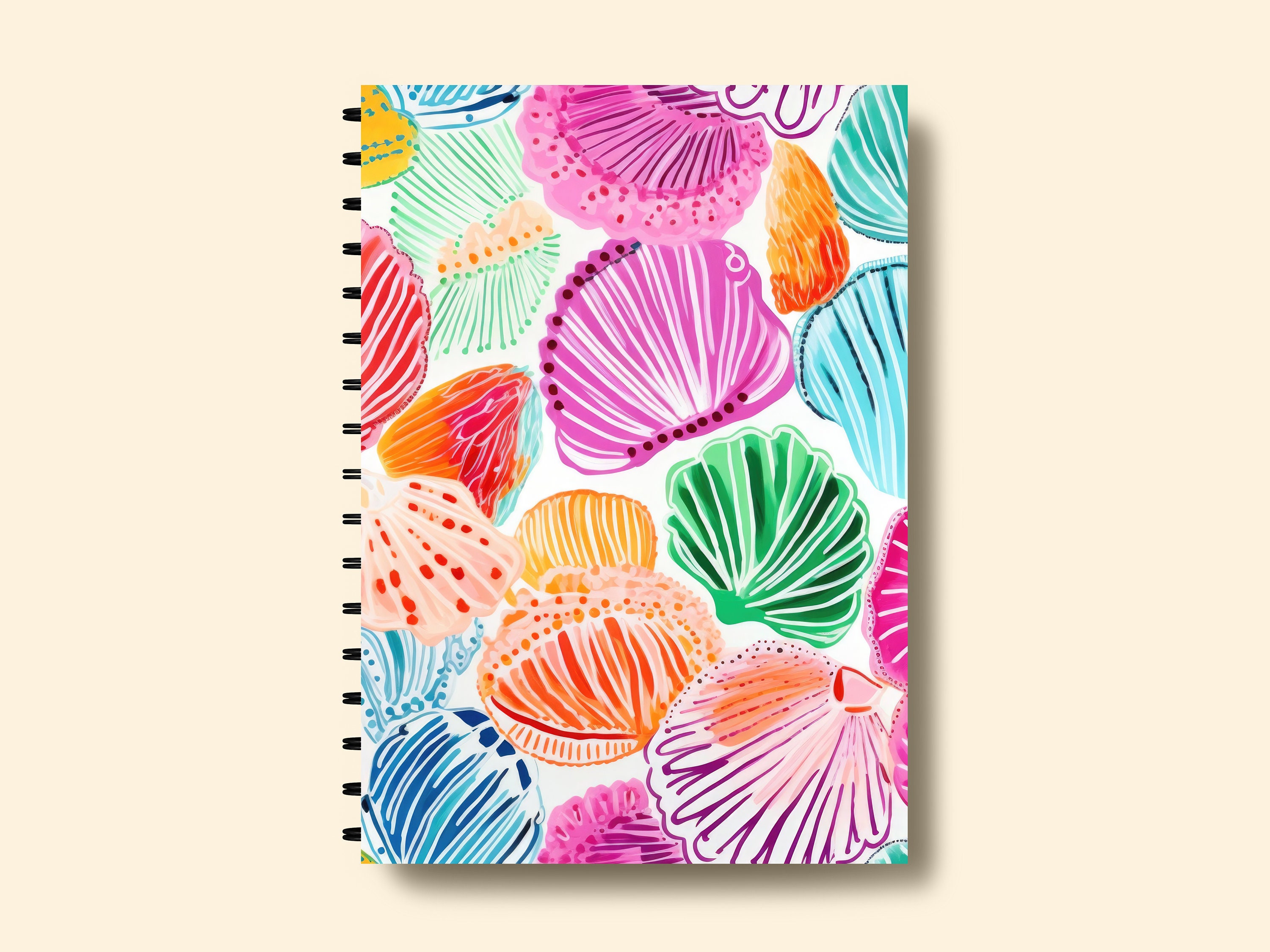 Colorful Beachy Pattern Seamless Seashell Pattern, Colorful Shells Background, Watercolor ...