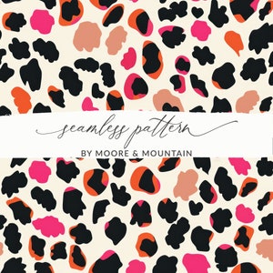 Seamless Cheetah Print Pattern, Cute Girly Cheetah Print Seamless Background