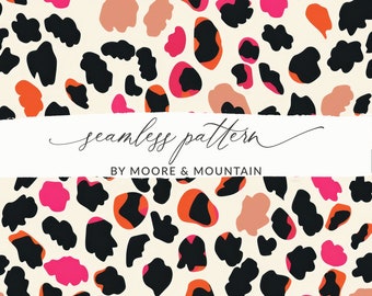 Seamless Cheetah Print Pattern, Cute Girly Cheetah Print Seamless Background