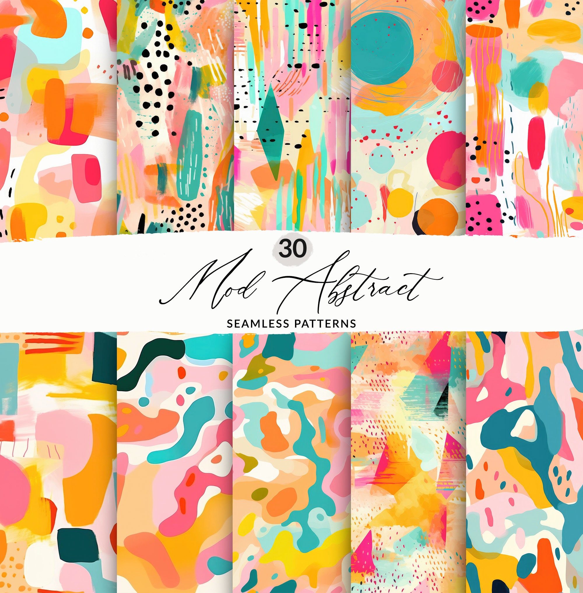 30 Modern Abstract Shapes Patterns, Trendy Mod Geometric Patterns ...