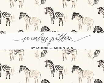 Zebra Seamless Background Pattern Acquerello Zebra PNG Sfondo ripetuto Zebre carine