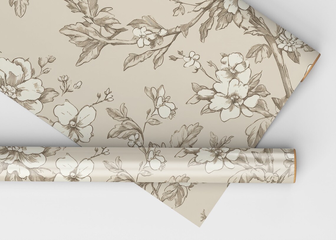 French Toile Seamless Wedding Toile Background Elegant Vines and ...