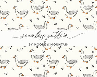 Cute Goose Seamless Pattern Repeating Goose Pattern Background Cute Duck Seamless Pattern PNG