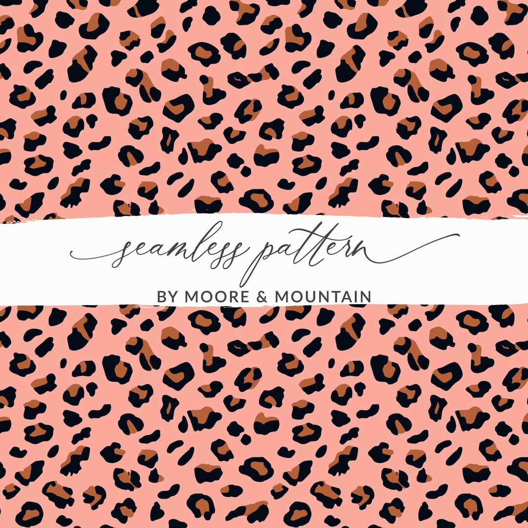 Pink Leopard Print, Seamless Digital Paper (commercial Use) - Etsy