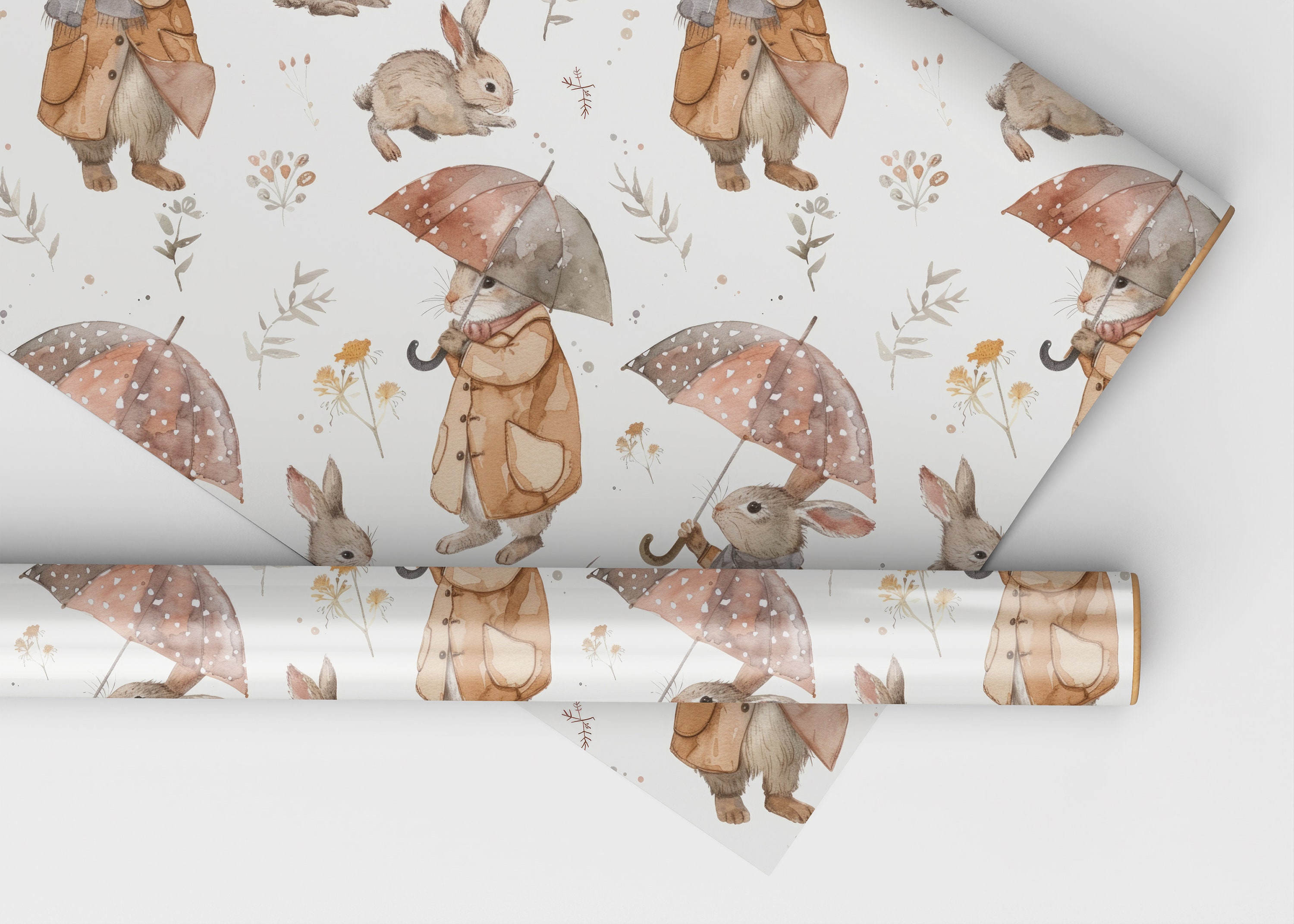 Vintage Rabbit Pattern, Vintage Bunny Seamless Pattern