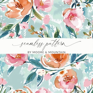Padrão sem emendas de flores aquarela azul claro, fundo floral artístico pictórico, padrão floral de primavera em aquarela, cores brilhantes, azul