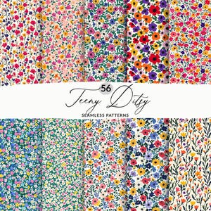 Ditsy Line Pattern 30 Seamless Ditsy Floral Patterns, Seamless Small Floral Prints, Bright ...