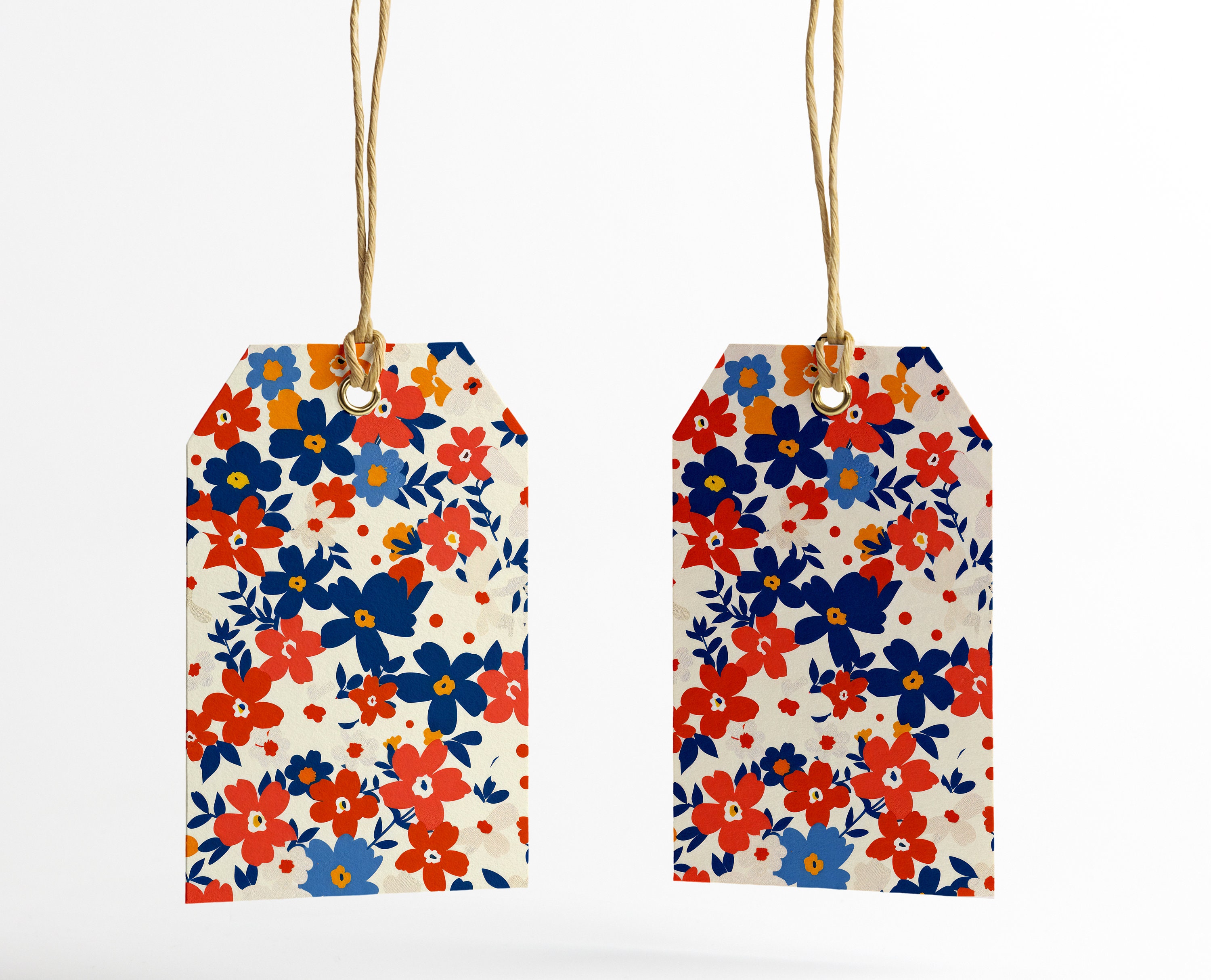 Red White and Blue Ditsy Floral Patriotic Background 4th of July ...