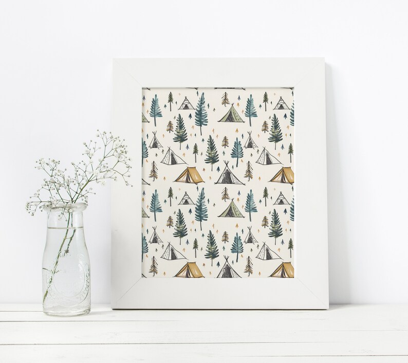 Patterned Tents Seamless Camping Pattern, Camping Background, Camp Tent Seamless ...