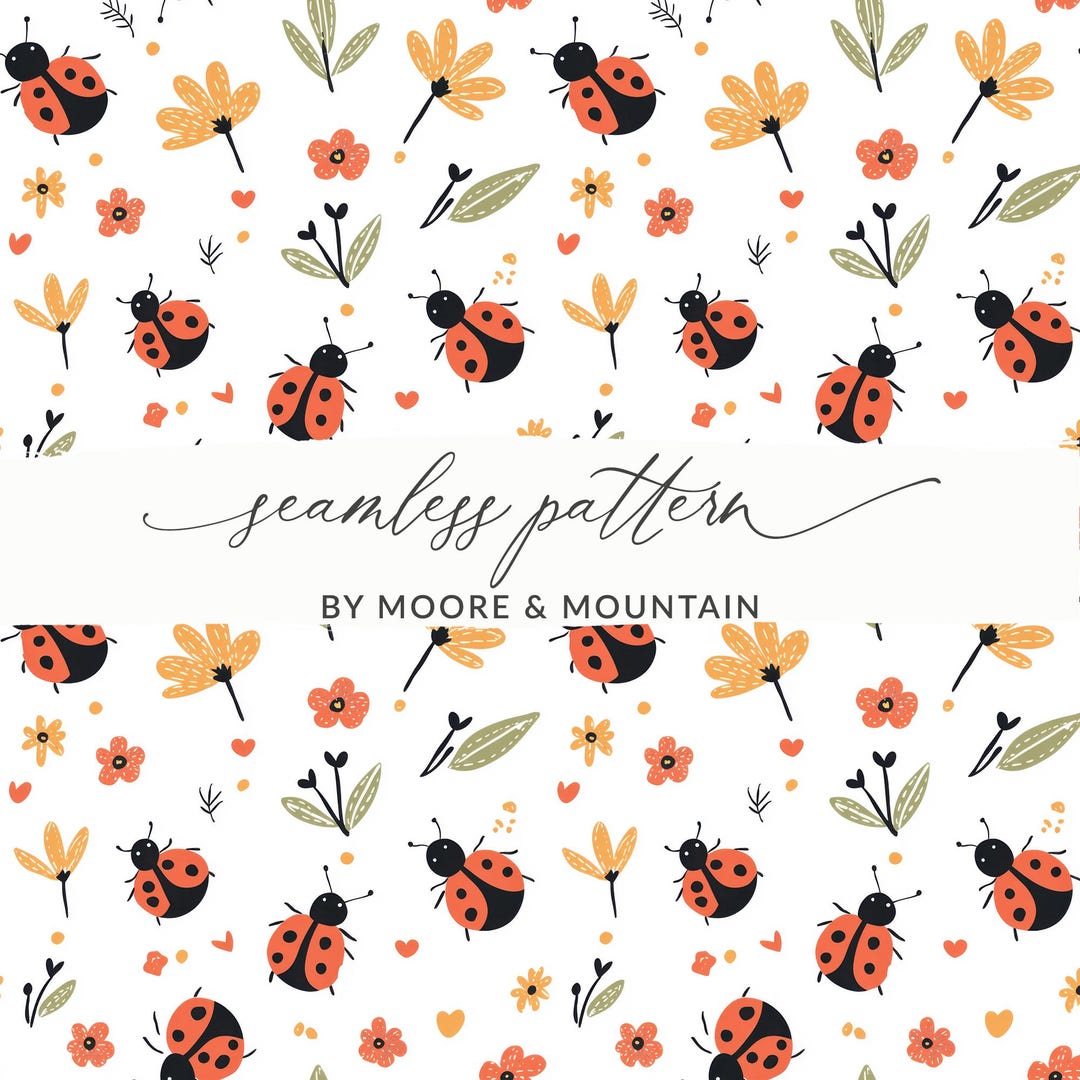 Cute Ladybug Background Pattern Seamless Ladybug PNG, Illustrated ...