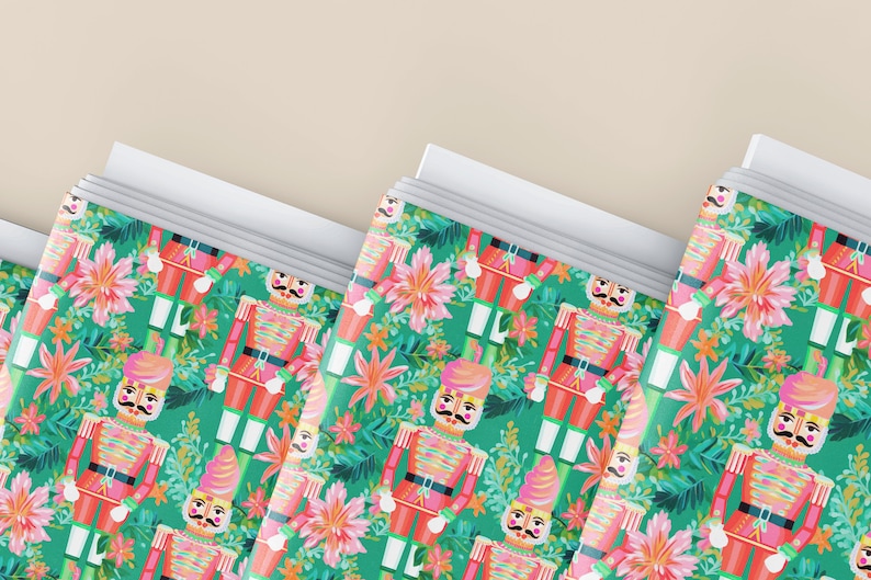 Preppy Christmas Seamless Nutcracker Pattern, Watercolor Nutcracker ...