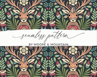 Norse Seamless Background Swedish Winter Pattern Forest Background Ornate Vintage Winter Pattern Woodsy PNG