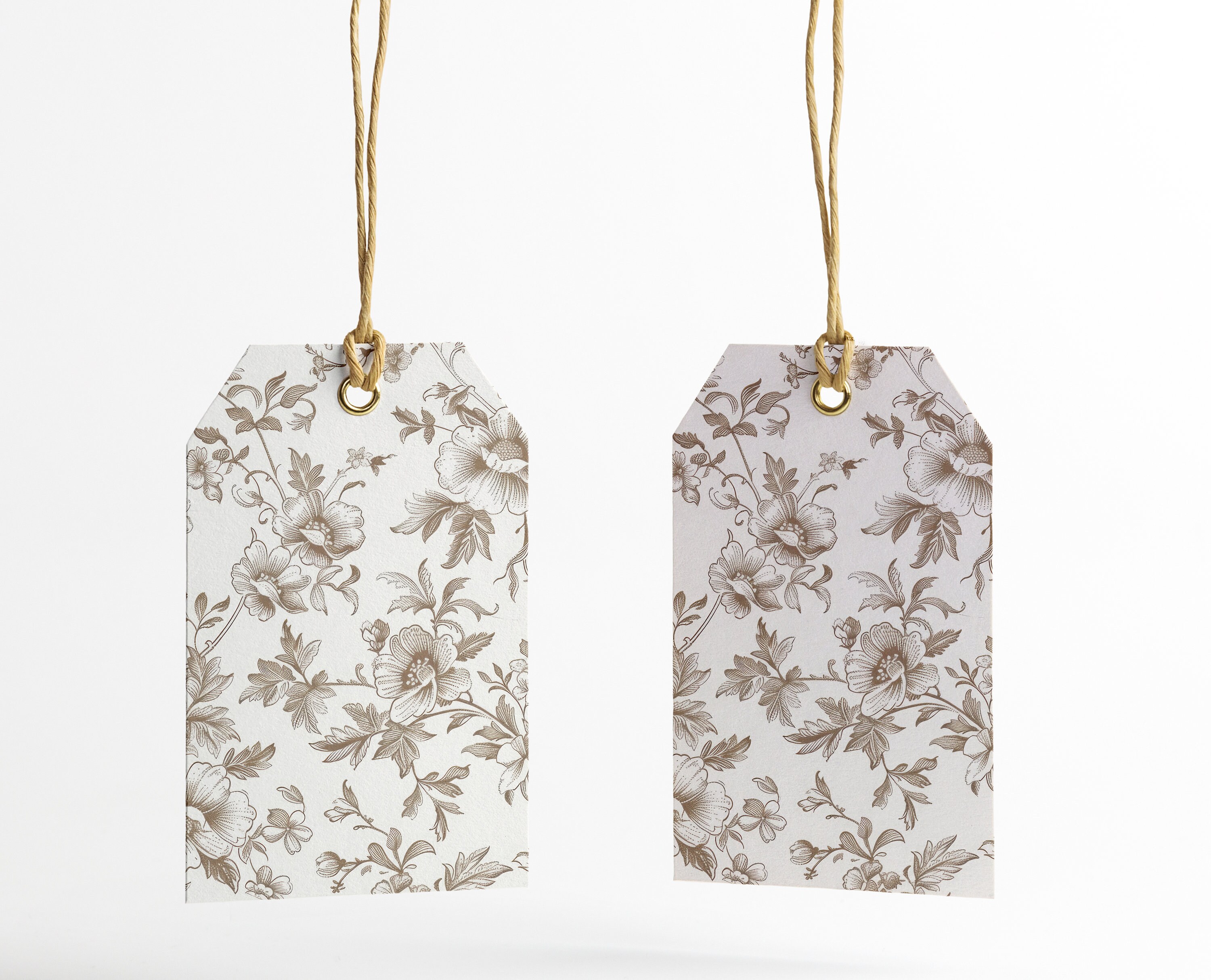 Subtle French Toile Seamless Pattern With Vines and Flowers, Gold and White Seamless Floral Vine ...