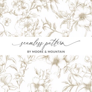 Patrón de toile sin costuras, patrón de toile floral sin costuras, elegante fondo de toile de jardín floral, fondo de toile sin costuras, boda sin costuras