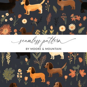 Dackel Hintergrundmuster, nahtlose Dachsund Muster, Weenie Hund nahtlose Hintergrundmuster Digital Weenie Hunde Hintergrund, süße Hunde