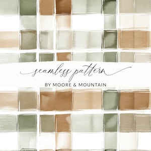 Fall Plaid Seamless Watercolor Plaid Pattern, Mens Plaid Digital File Background Watercolor Boho Plaid Neutral Plaid Repeating Pattern PNG