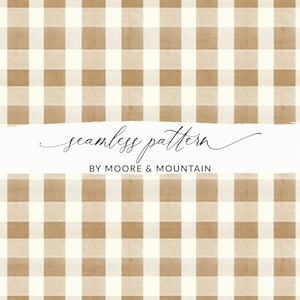 May include: A seamless pattern featuring a brown and white gingham design. The pattern is perfect for creating backgrounds, wrapping paper, or fabric.