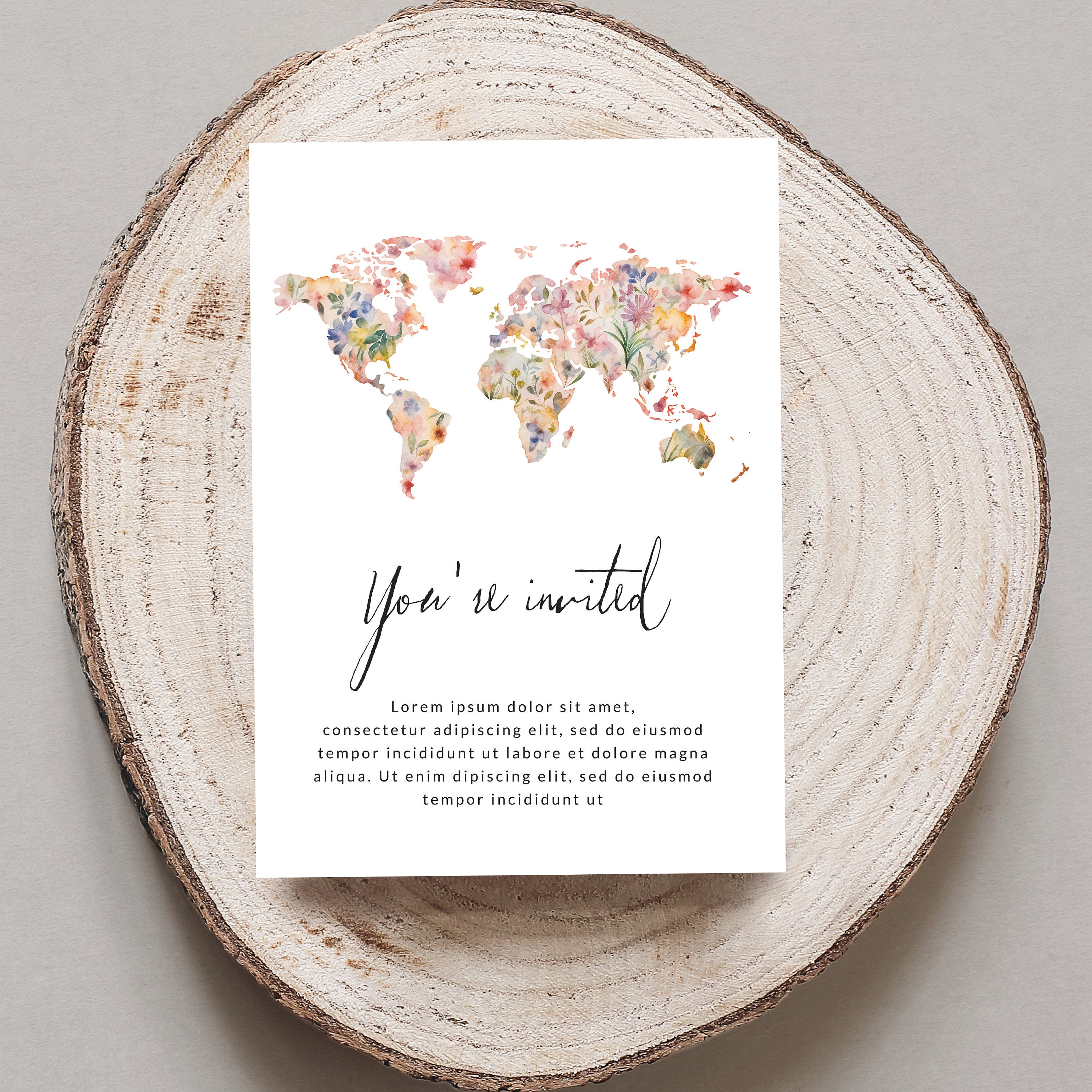 Downloadable World Map Clipart, Flower World Map Clipart Floral ...