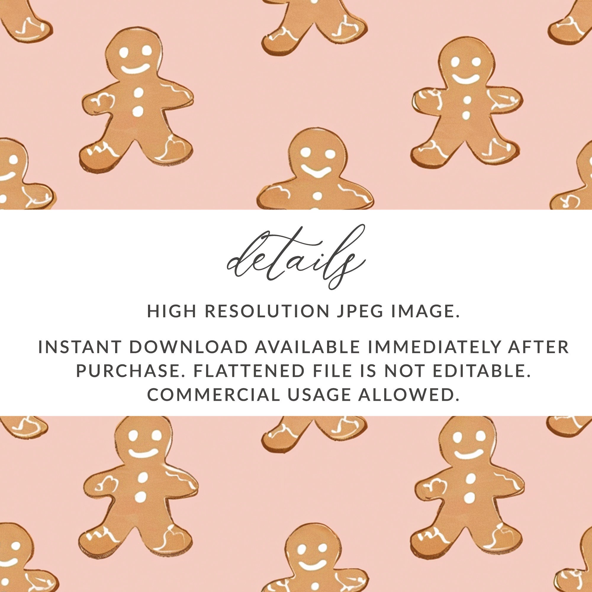 Seamless Gingerbread Man Pattern Pink Christmas Gingerbread Man ...