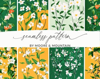 Patrón de fondo floral sin costuras con retazos, cuadrados florales, patrón repetitivo, papel digital PNG