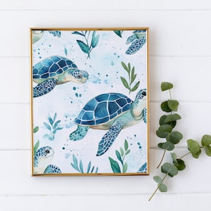 Seamless Sea Turtle Pattern, Sea Turtle Background Pattern Watercolor ...