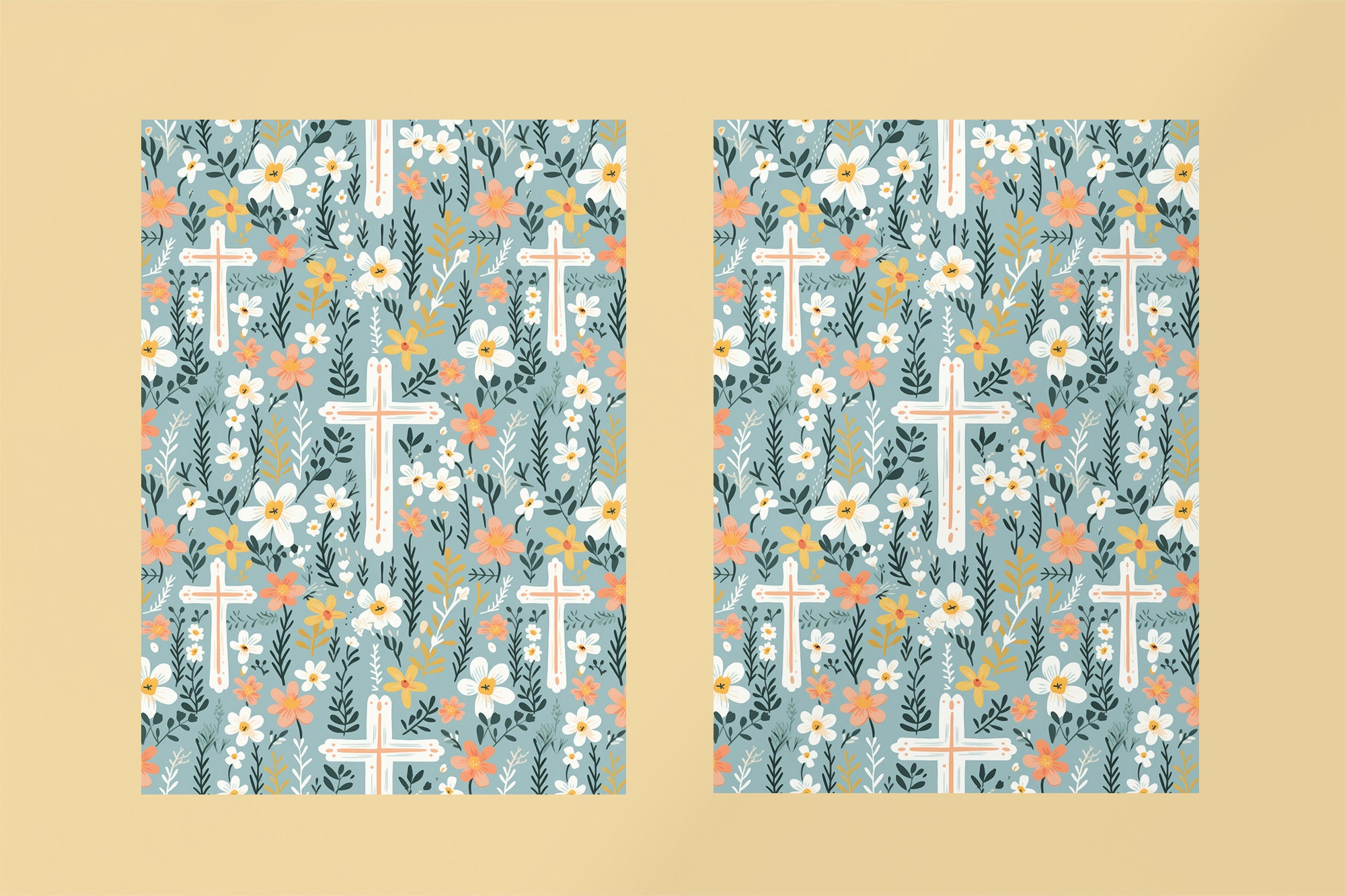 Christian Cross Background Pattern, Pastel Easter Cross Pattern, Cute ...