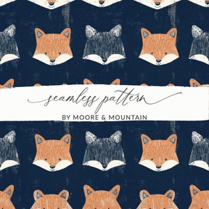 Motif renard sans couture, garçons, conception textile, motifs animaux de la forêt, animaux de l'hiver, motif sans couture, animaux de la forêt, png