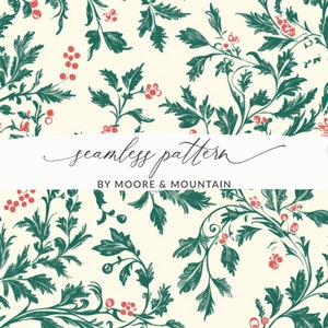 Weihnachten Chinoiserie nahtlose Muster rot und grün Französisch Toile Muster viktorianischen Urlaub Beeren und Reben PNG