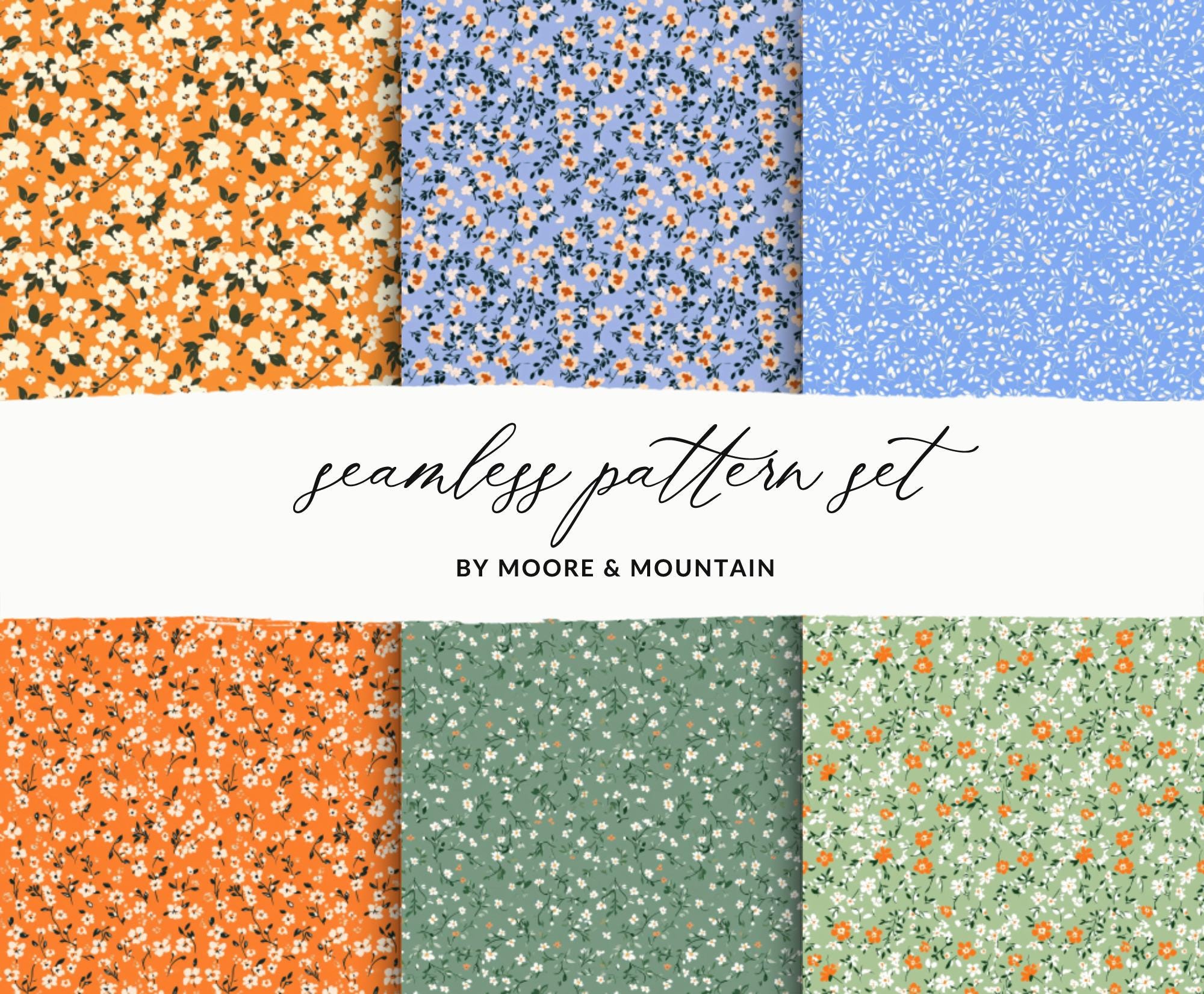 Ditsy Simple Pattern 40 Seamless Ditsy Floral Patterns, Seamless Small Floral Prints, Bright ...