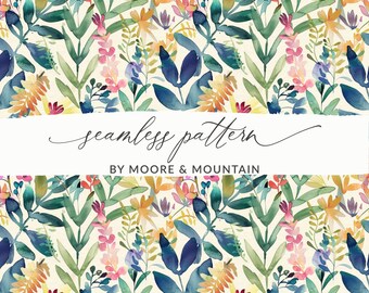 Jungle Seamless Pattern Watercolor Tropical Leaves Background Painted Leaves Bright Colored Watercolor Leaves Seamless Pattern